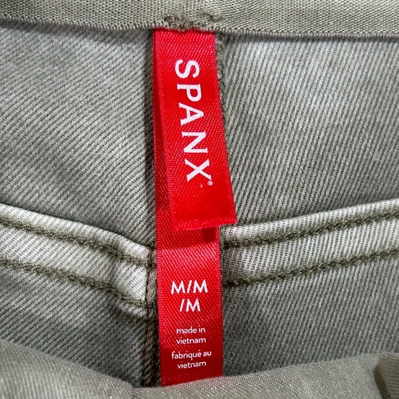 SPANX STRETCH TWILL STRAIGHT LEG PANT OLIVE GREEN MEDIUM - Picture 6 of 12